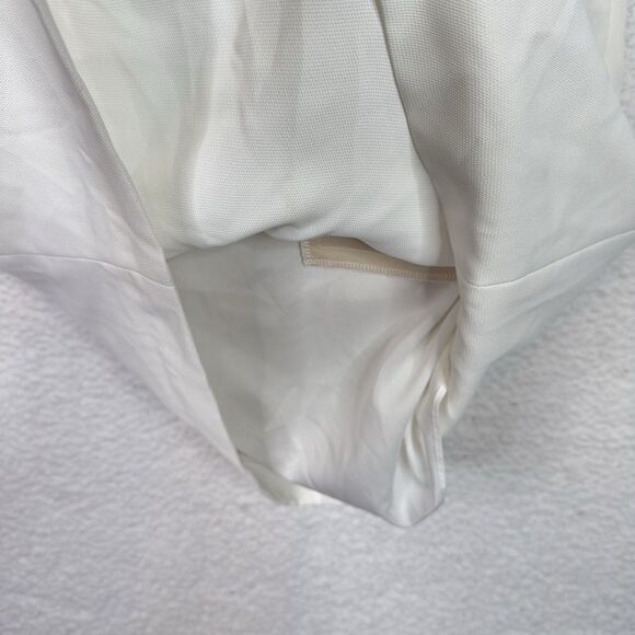 Vince White Textured Shift Dress Size S Minimalist Resort‎ V-Neck Quiet Luxury - Picture 6 of 13